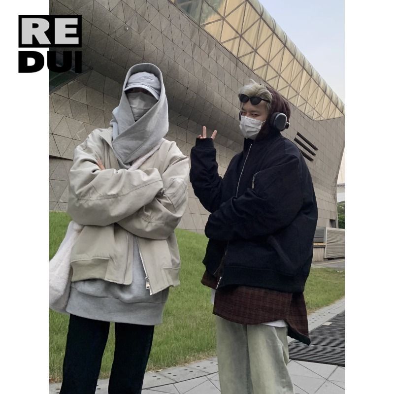 2023春秋季款美式高街飛行夾克男春裝上衣潮流棒球服百搭港風外套