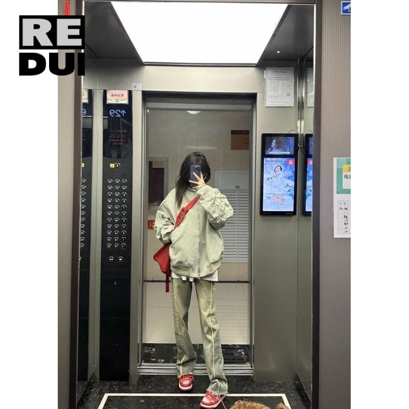 美式復古飛行員夾克外套男女同款潮牌上衣春季薄款休閒寬鬆棒球服