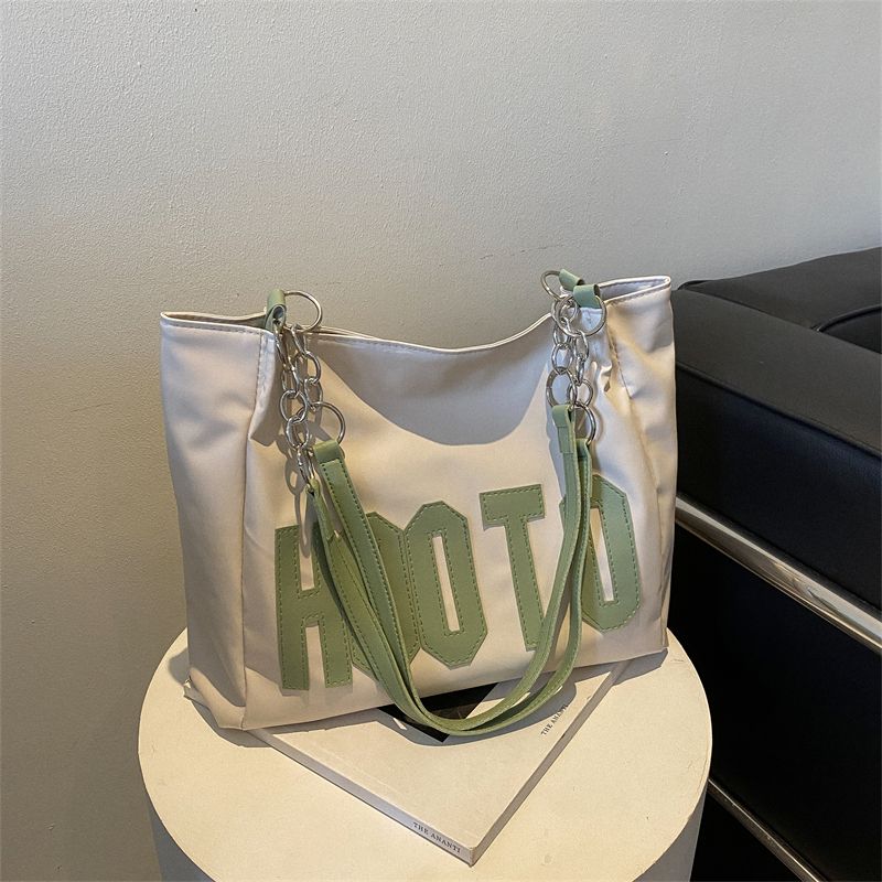 Borsa tote estiva da donna con tracolla singola, grande capacità, alla moda, con texture, 2022, nuova e alla moda, per pendolari e studenti_voghion.com