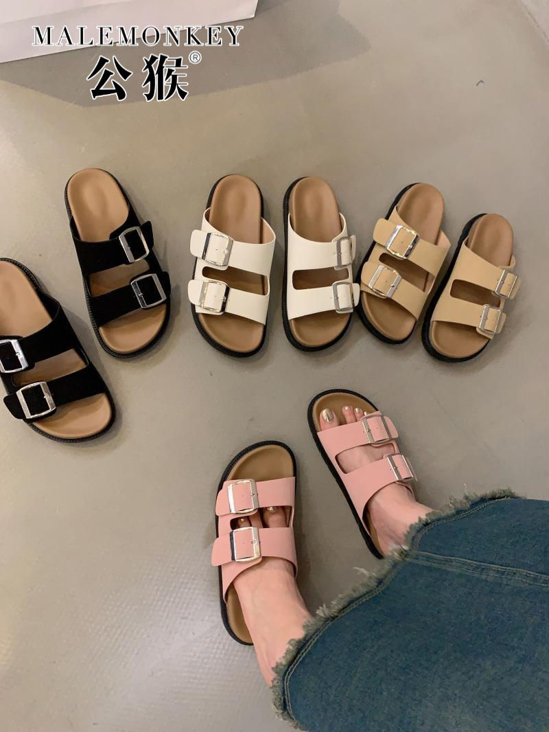 Male Monkey Forest Thick-soled Sandals Women's Summer Birkenstock Shoes 2023 New Fashion Sandals Beach Slippers