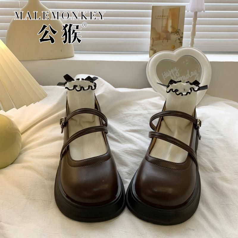 公猴jk百搭厚底小皮鞋女2023新款夏季英倫風日系瑪麗珍單軟底法式