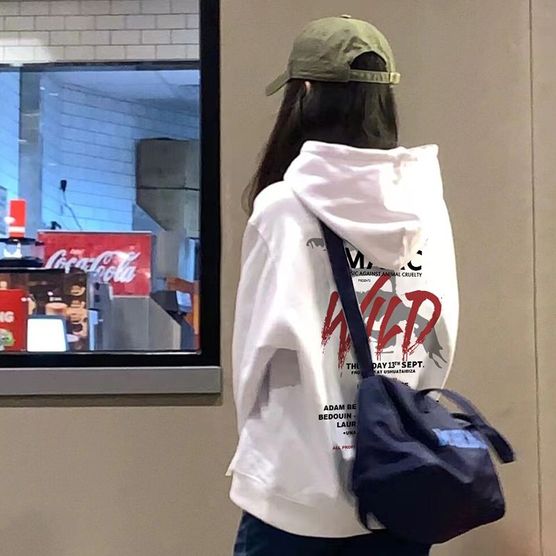 100%重磅純棉連帽衛衣男女2023春秋薄款潮牌oversize寬鬆長袖上衣