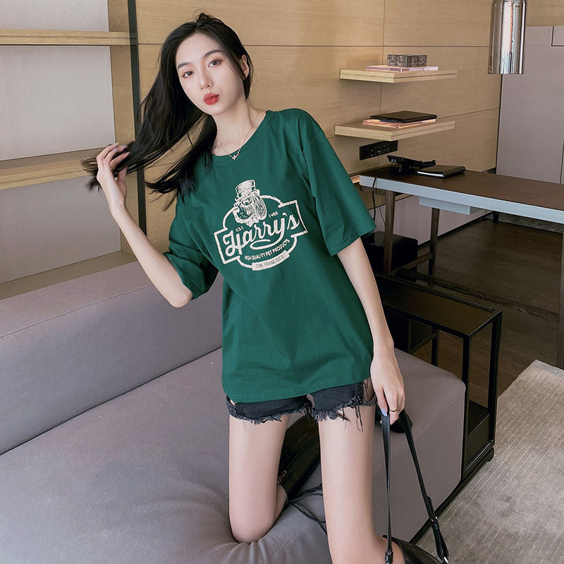 春夏季短袖t恤女裝ins潮牌2022年新款網紅韓版寬鬆學生半袖上衣服