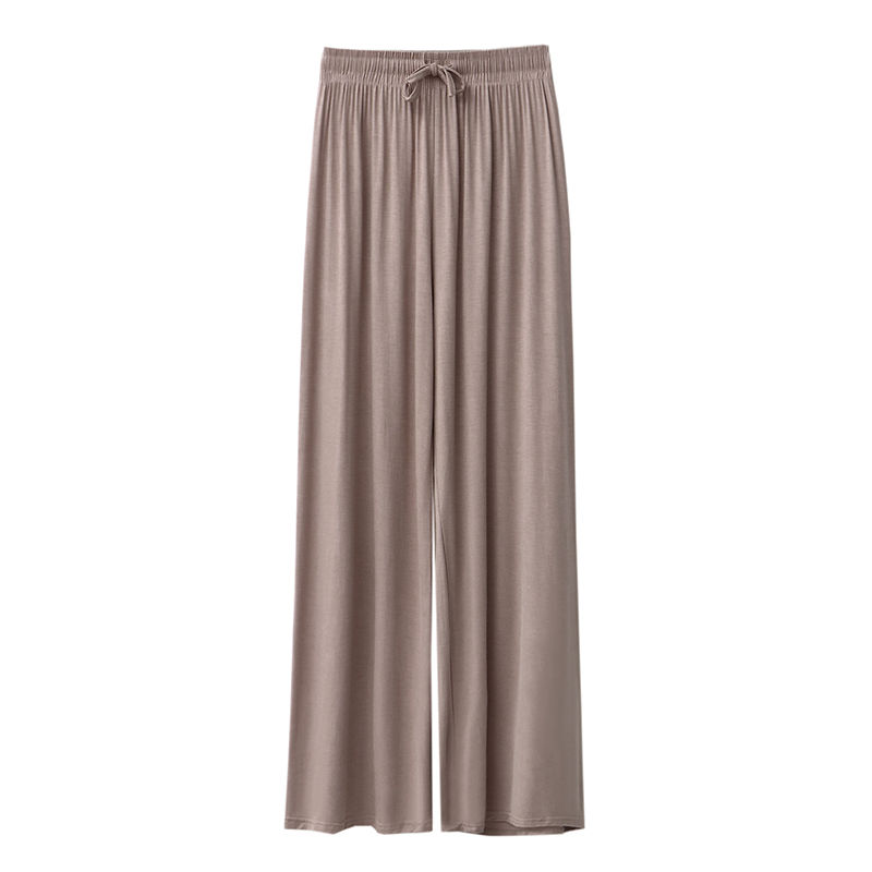 Modal wide-leg pants for women summer  new high-waist drape loose gray black straight ice silk casual long pants