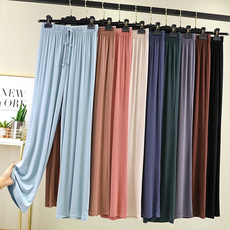  Modal Wide Leg Pants Women's High Waist Solid Color Drape Casual Pants Spring and Summer Thin Loose Pants Floor-Mopping Pants