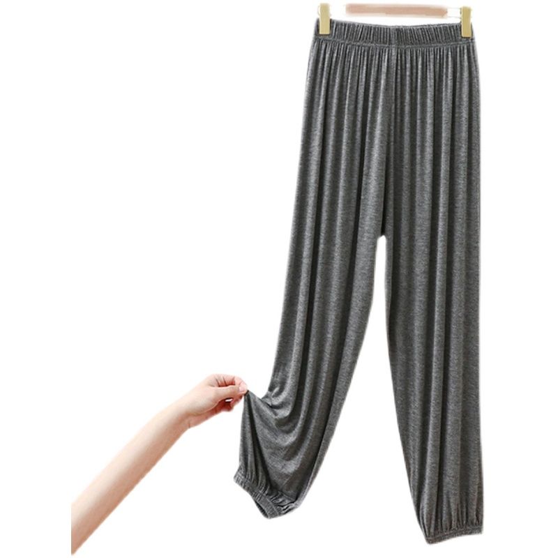 Spring and Autumn Modal Lantern Anti-mosquito Women's Wide Leg Summer Thin Sports and Leisure Loose Ice Silk Slim and Versatile Belted Pants