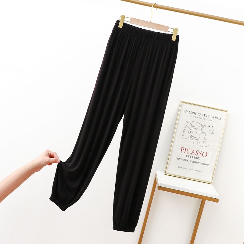 Spring and Autumn Modal Lantern Anti-mosquito Women's Wide Leg Summer Thin Sports and Leisure Loose Ice Silk Slim and Versatile Belted Pants