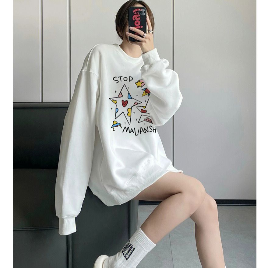 100%重磅純棉港風白色連帽衛衣女小個子2023春秋薄款情侶長袖上衣