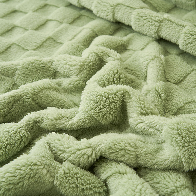 华夫绒珊瑚绒毛毯床单绒毯冬季加厚法兰绒沙发毯办公室午睡毯子