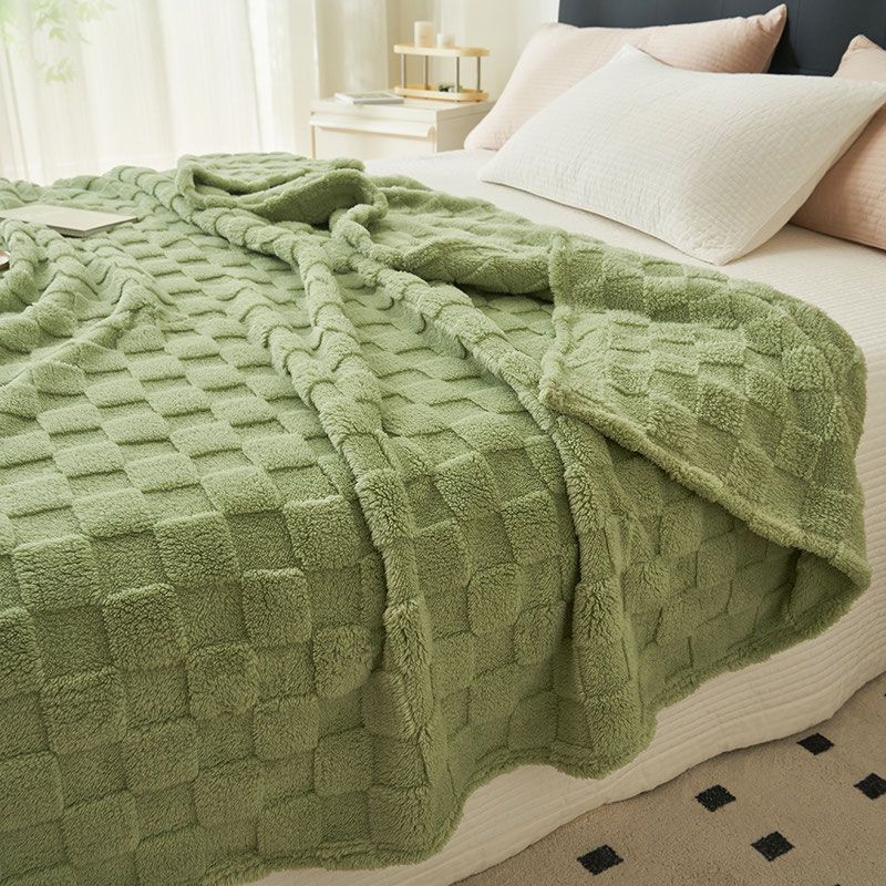 华夫绒珊瑚绒毛毯床单绒毯冬季加厚法兰绒沙发毯办公室午睡毯子