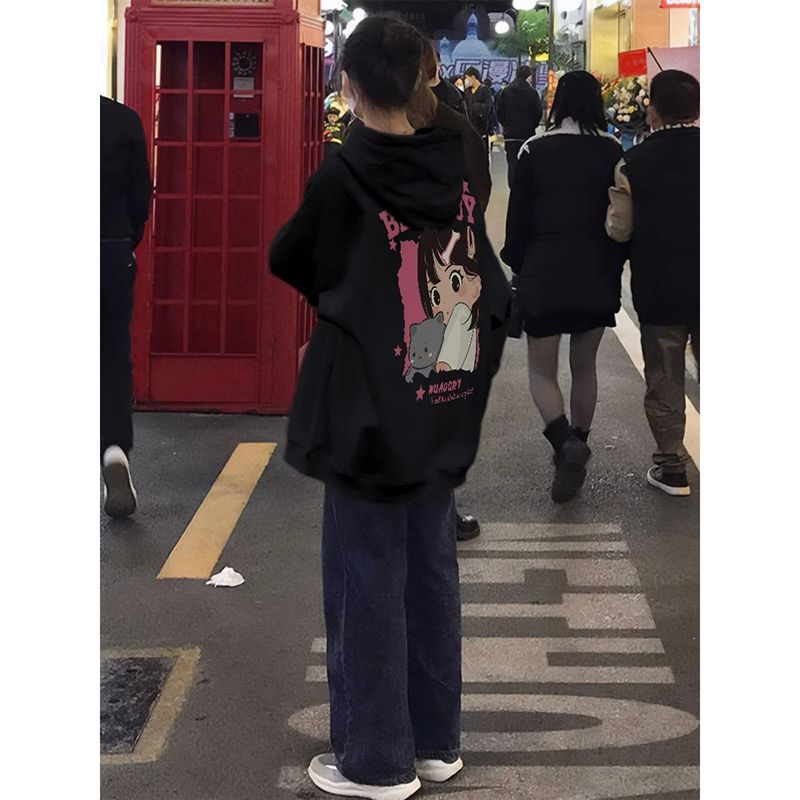 100%重磅純棉超好看開衫衛衣外套女2023春秋薄款oversize寬鬆上衣
