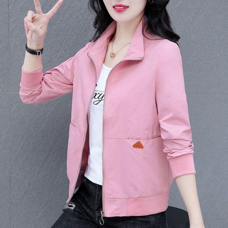Woodpecker stand-up collar short coat female spring and autumn 2023 new fashion thin section middle-aged mother long-sleeved cardigan top