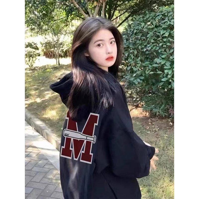 100%重磅純棉衛衣外套女寬鬆2023春秋薄款小眾獨特别致上衣設計感
