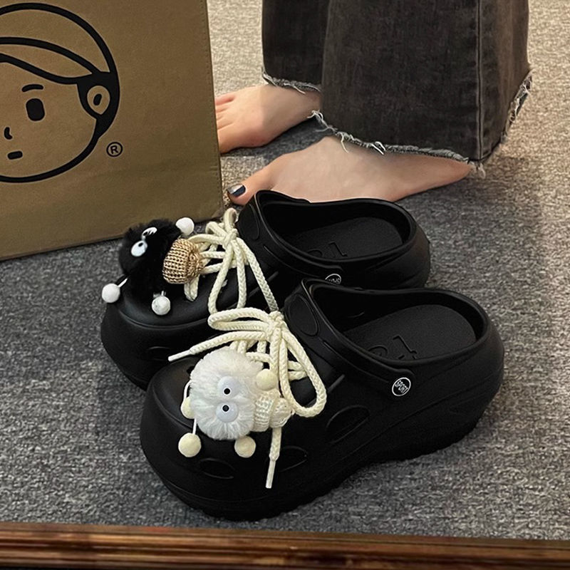 Nipples cute cartoon clogs women's outer wear Baotou 2023 summer new niche high-end slippers sandals