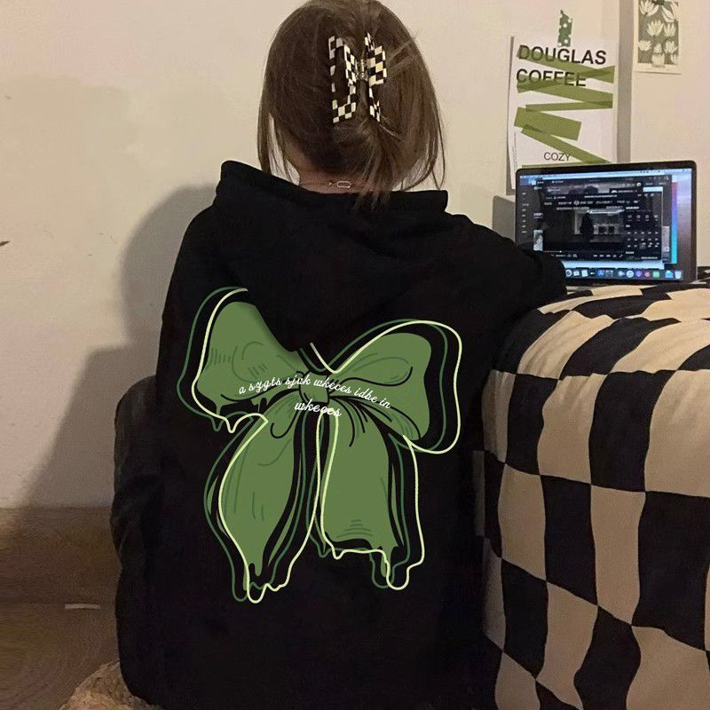 100%重磅純棉衛衣女2023春秋薄款oversize潮牌小眾設計感連帽外套