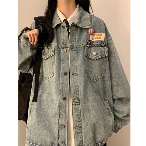 牛仔外套女春秋2023新款vintage美式休閒夾克高級感寬鬆黑色上衣