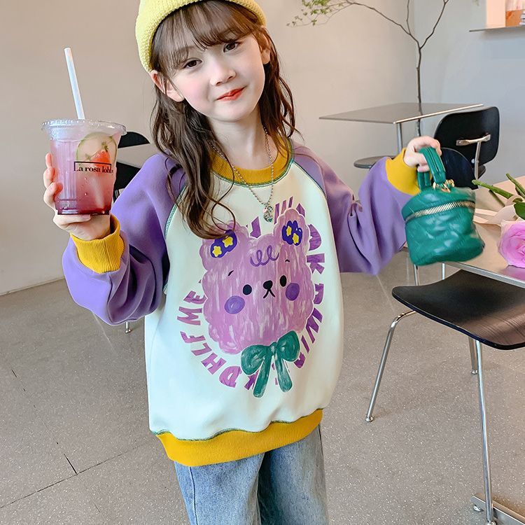 Girls sweatshirt spring and autumn  new style children's autumn clothing long-sleeved little girls autumn children's clothing loose tops