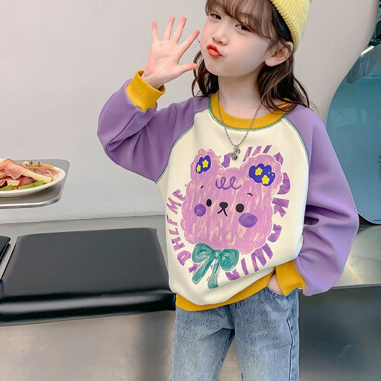 Girls sweatshirt spring and autumn  new style children's autumn clothing long-sleeved little girls autumn children's clothing loose tops