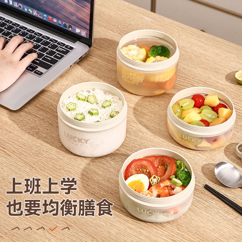 饭盒便当盒上班族可微波炉加热碗带盖学生带饭专用便当盒食品级 图片 5