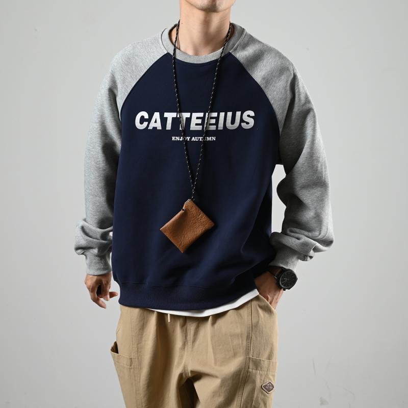 XGI Cityboy sweatshirt Japanese retro fashion brand college style raglan sleeve printed casual loose and versatile top