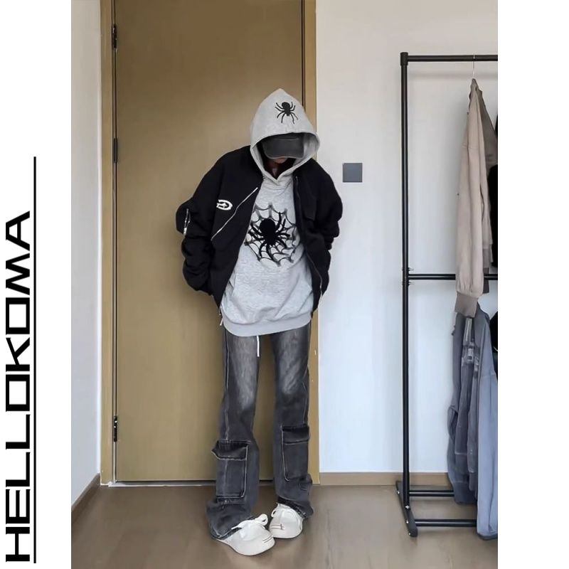Giacca da baseball Bomber ampio da uomo autunno moda americana vintage haute couture_voghion.com