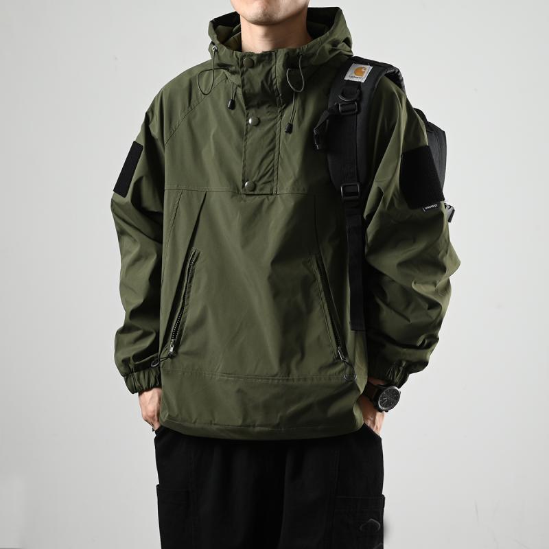 XGI Japanese retro outdoor pullover jacket men's hooded autumn loose workwear jacket versatile casual jacket