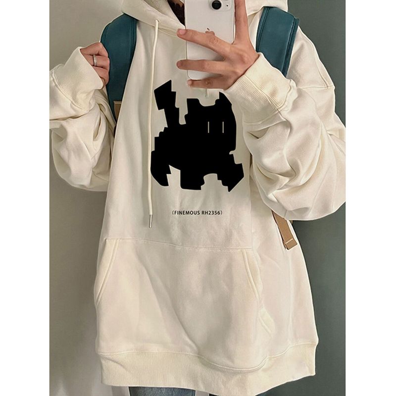 100%重磅純棉連帽衛衣女2023春秋薄款爆款設計感小眾寬鬆秋天外套
