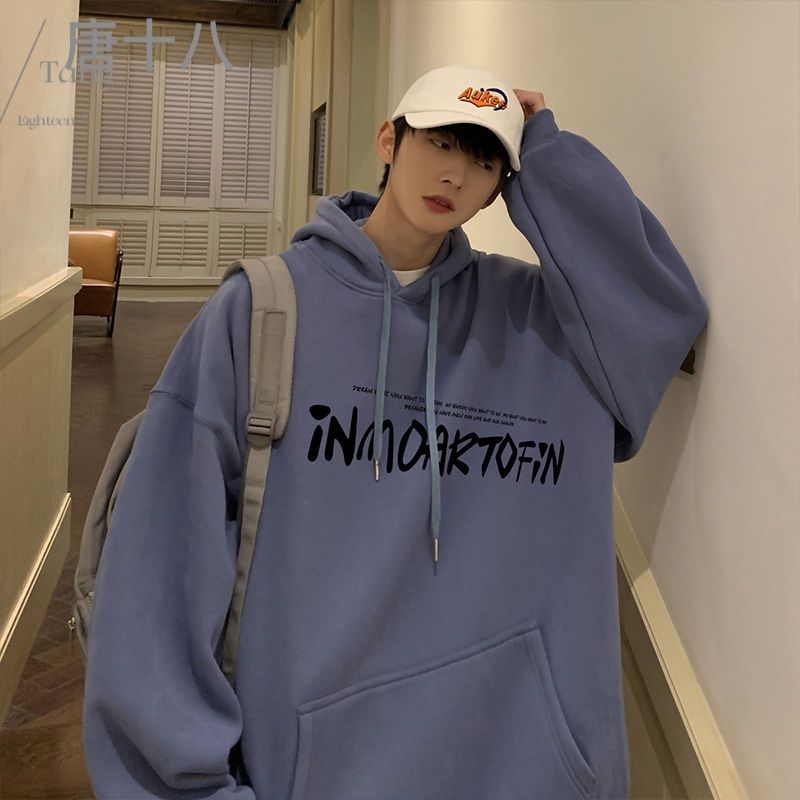 唐十八潮牌重磅連帽衛衣oversize高街美式復古hiphop情侶外套百搭