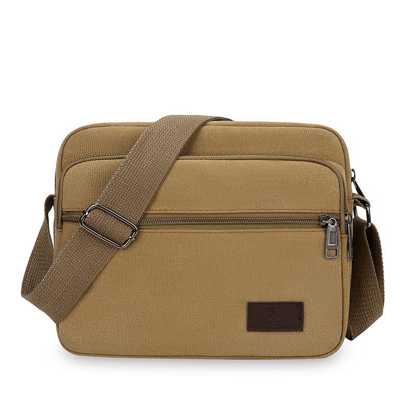  Shoulder Bag Men's Korean Style Fashion Crossbody Bag Trendy Brand Men's Bag Casual Horizontal Large Capacity Backpack Canvas