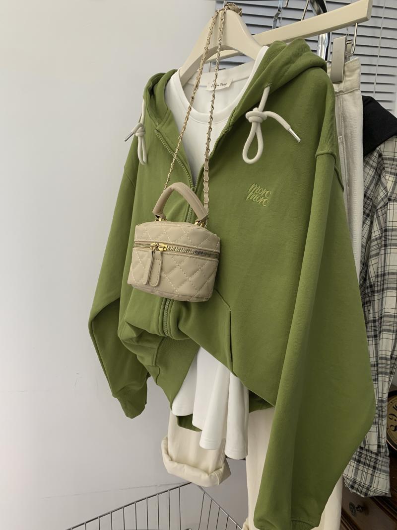 Large size 2-300 pounds American retro cardigan hooded sweatshirt for women spring and autumn loose vintage lazy style jacket trend