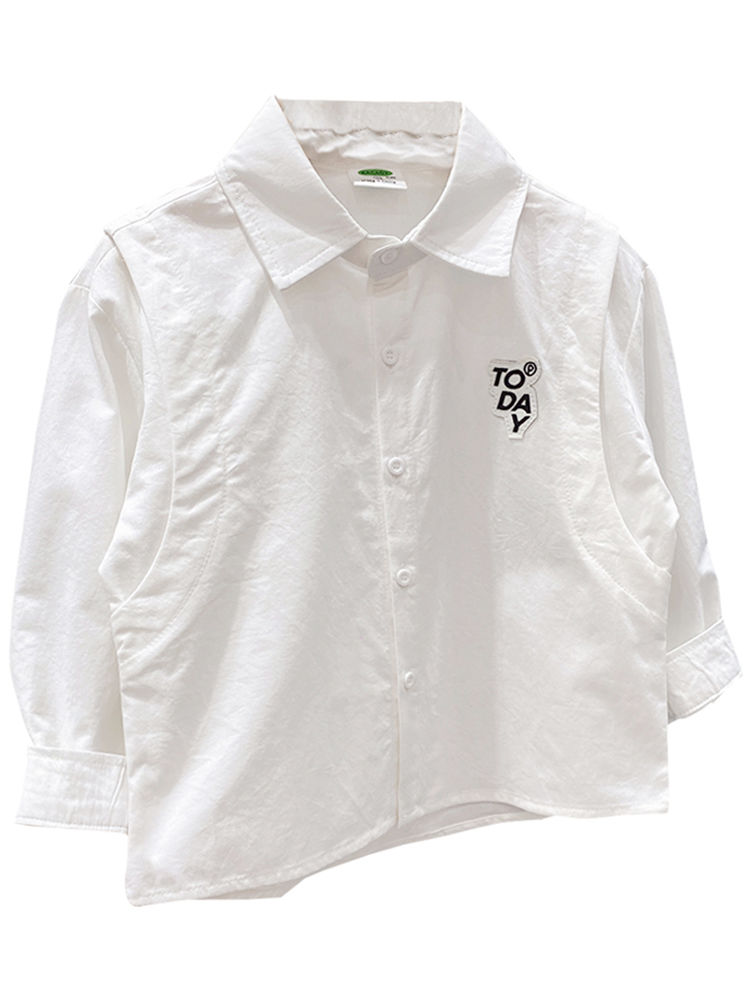 Boys' shirts  spring and autumn new style small and medium-sized children's cotton boys' long-sleeved shirts, fashionable autumn clothing