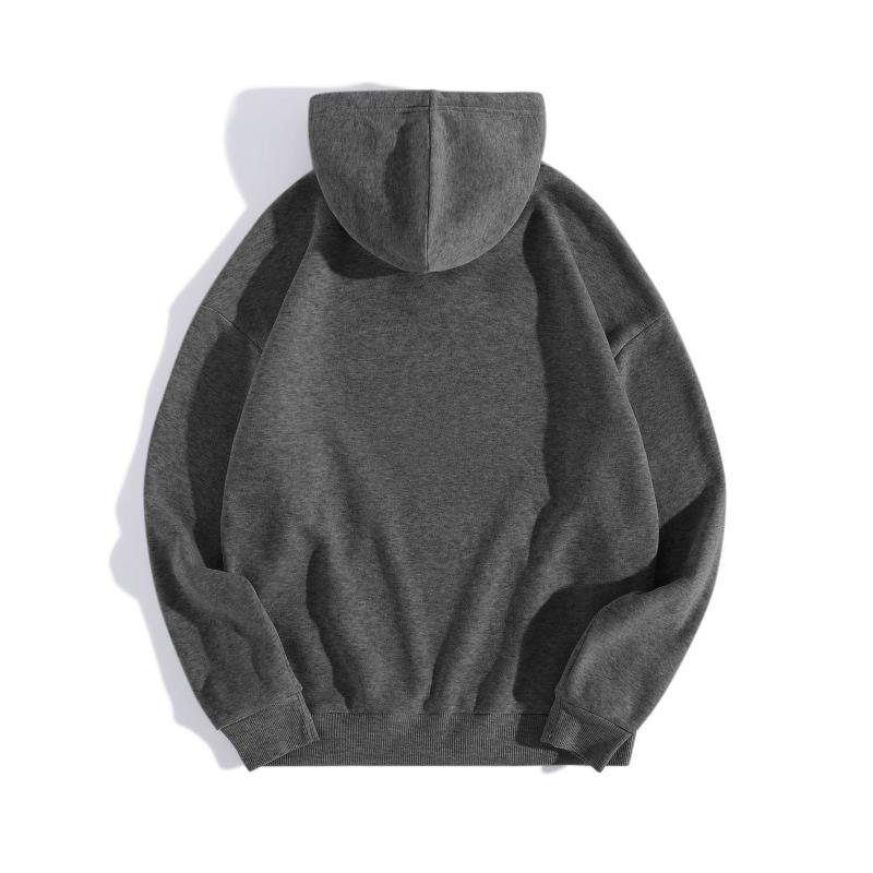 2024 autumn and winter new loose fit hooded solid color hoodie casual couple's shirt_voghion.com