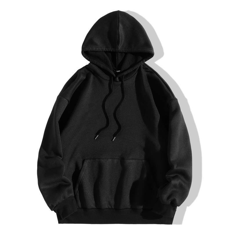 2024 autumn and winter new loose fit hooded solid color hoodie casual couple's shirt_voghion.com