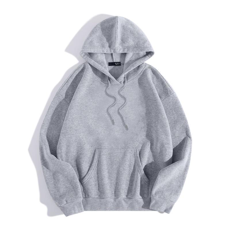 2024 autumn and winter new loose fit hooded solid color hoodie casual couple's shirt_voghion.com