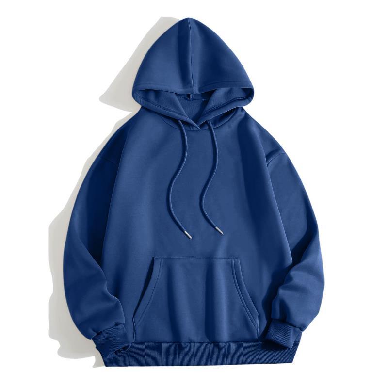 2024 autumn and winter new loose fit hooded solid color hoodie casual couple's shirt_voghion.com