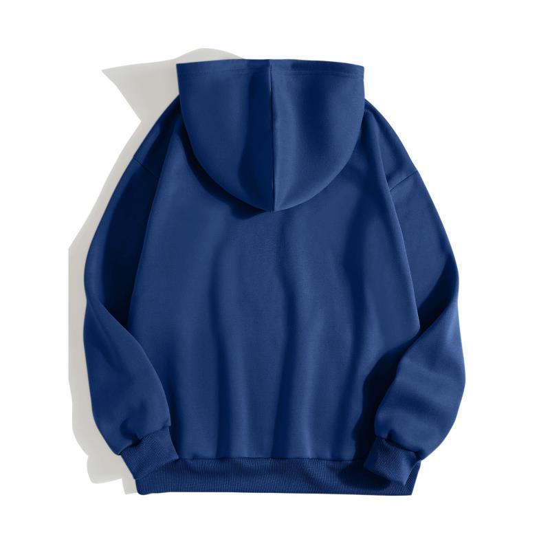 2024 autumn and winter new loose fit hooded solid color hoodie casual couple's shirt_voghion.com