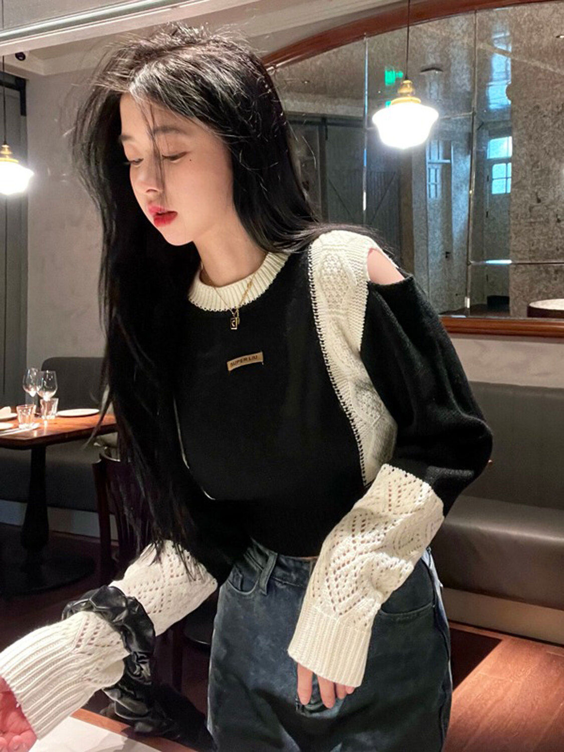 甜酷風復古chic毛衣女早秋短款設計感針織衫小香風外套溫柔慵懶風