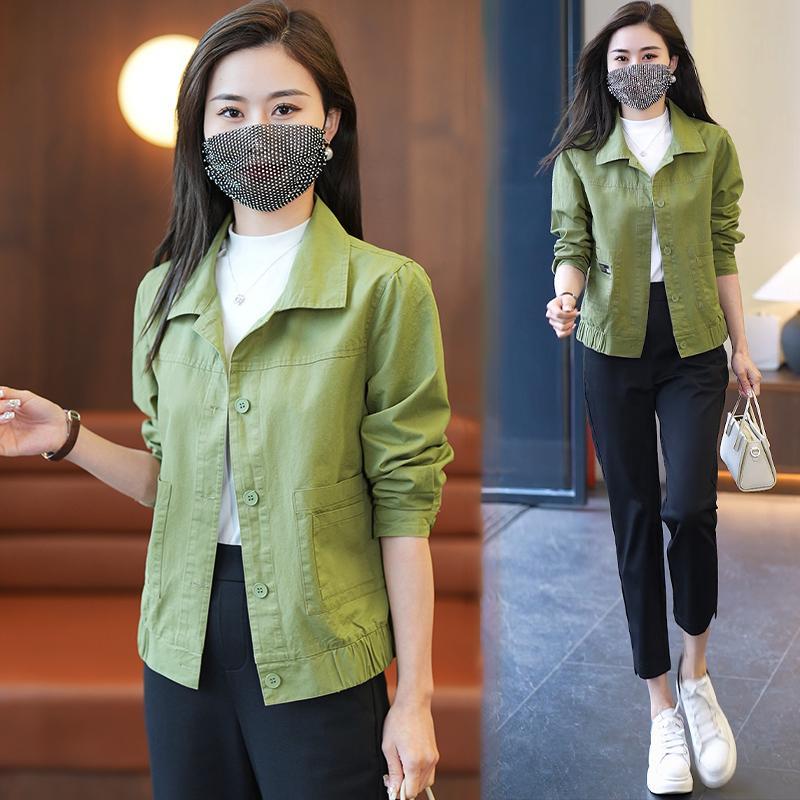 2023春秋新款短外套女士寬鬆時尚洋氣工裝風小個子休閒夏薄款夾克