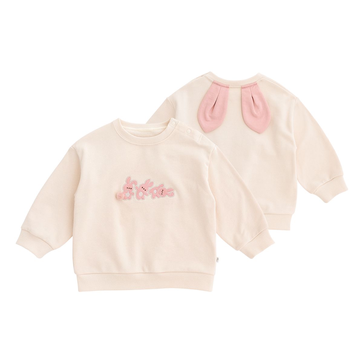 Children's clothing autumn infant long-eared rabbit style sweatshirt  new baby cute and sweet patch embroidered top trendy