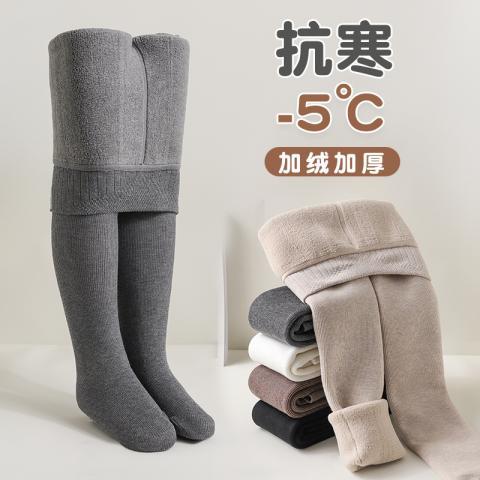 女童打底褲加絨加厚秋冬款外穿一體絨保暖褲冬季中大童兒童連褲襪