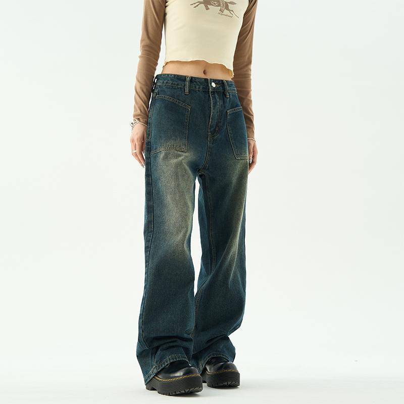 Weilang's shop American high street niche design high-end pants men's ins trendy brand retro jeans couple trend