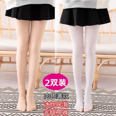 兒童連褲襪春夏薄款女童打底褲冰絲透氣防勾絲白色舞蹈襪長襪絲襪