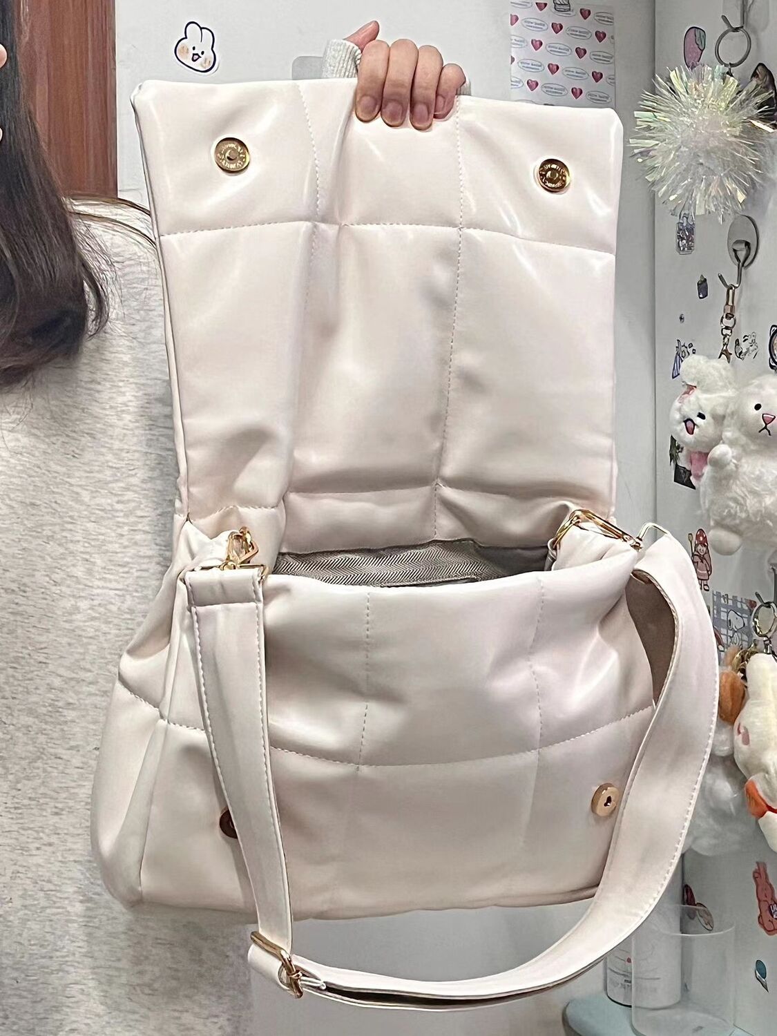 Autumn and winter large-capacity commuter bags 2023 new niche solid color plaid pillow bag casual versatile crossbody bag