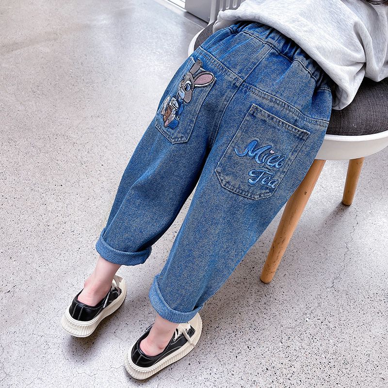 Girls' Pants Spring and Autumn 2023 New Fashionable Baby Girl Korean Autumn Children's Clothing Trousers Autumn Jeans