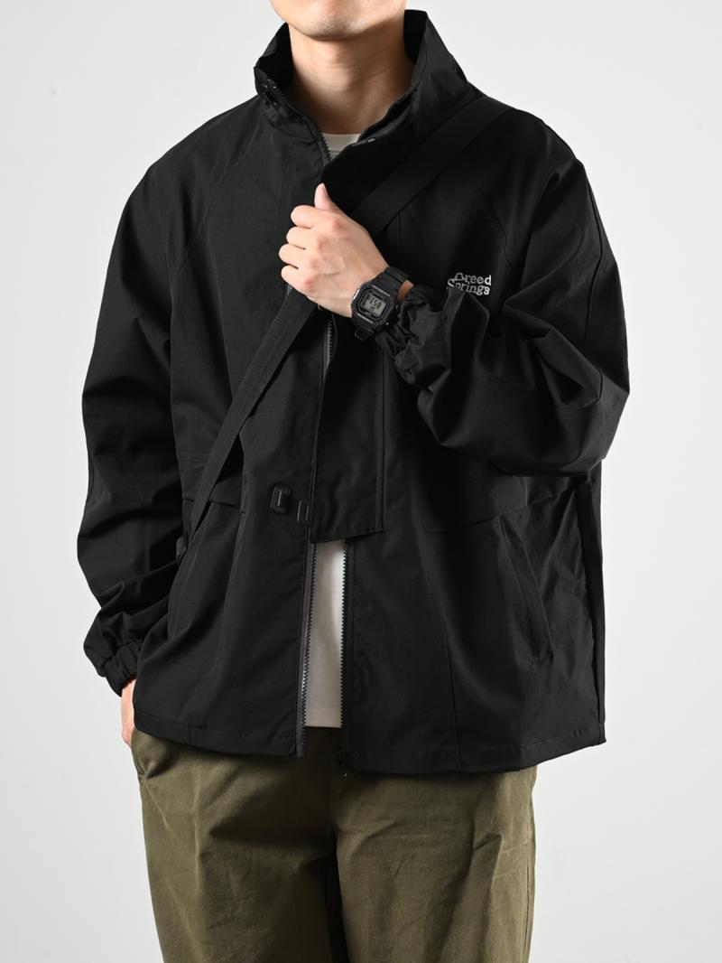 XGI Japanese retro functional style stand-up jacket men's trendy brand loose bf style versatile casual jacket trend