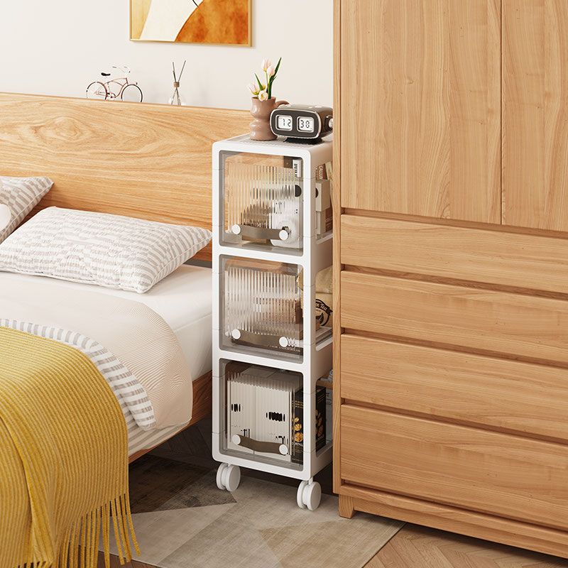 超窄床头柜现代简约卧室夹缝奶油风窄柜迷你小型简易床边收纳柜子