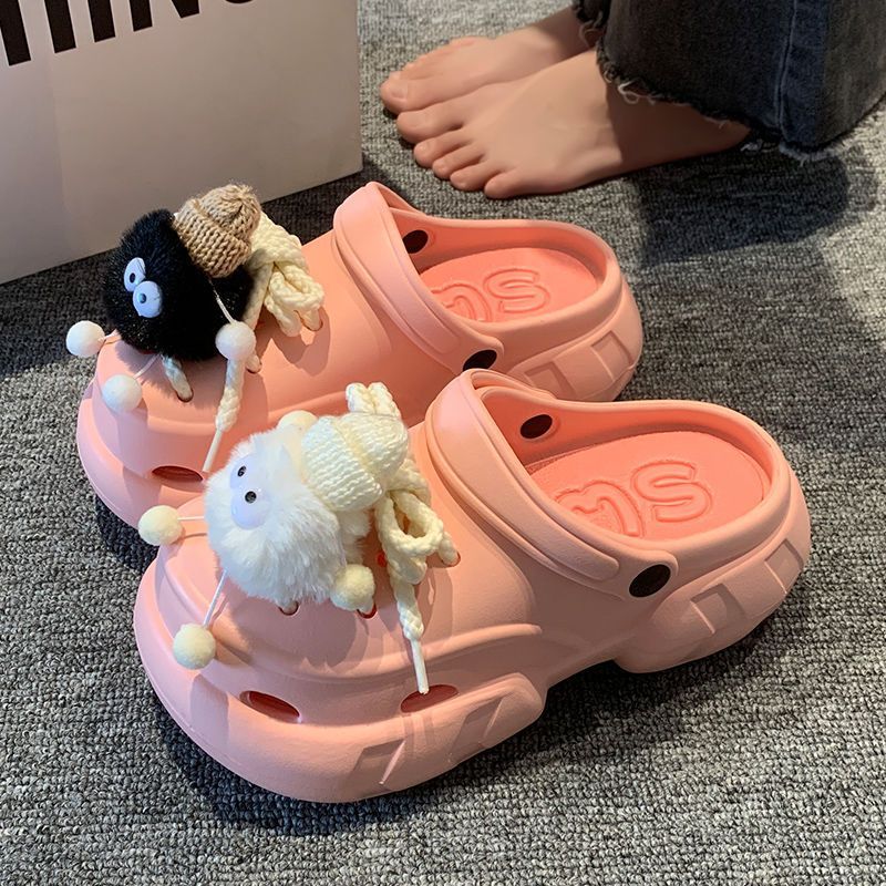 Thick-soled slippers for women in summer, non-slip, non-slip, dual-purpose, dirt-resistant, non-stinky, foot-increasing, student dormitory Baotou slippers