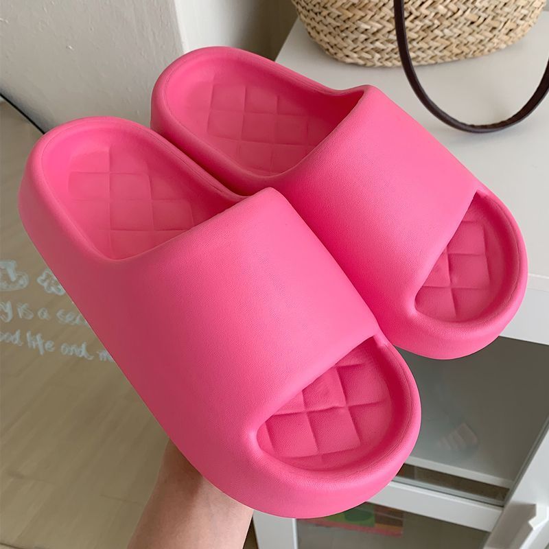Men and women summer home stepping on shit feeling EVA non-slip milk whirring sandals and slippers simple casual all-match solid color couple slippers