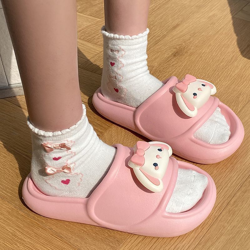 EVA shit feeling cute slippers female summer students indoor and outdoor wear non-slip thick bottom not smelly feet home dormitory sandals