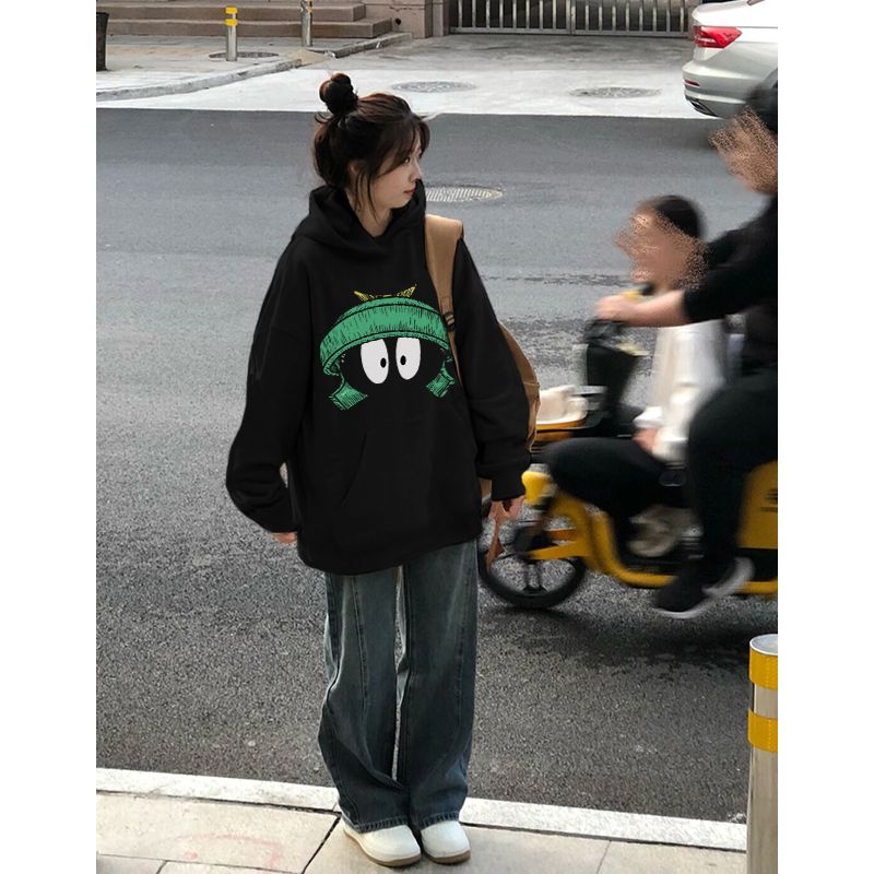 100%重磅純棉美式獨特别致連帽衛衣女oversize設計感2023春秋薄款